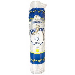 Major 50 Bicchieri Monouso In Plastica Pp - 400cc - Trasparenti