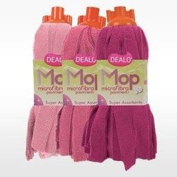 Dealo Mop Lavapavimenti In Microfibra - 170 Grammi - Mocio Ricambio A Vite