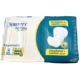 Serenity Pannoloni Sagomati 30pz - Softdry Extra - Adulti - Incontinenza