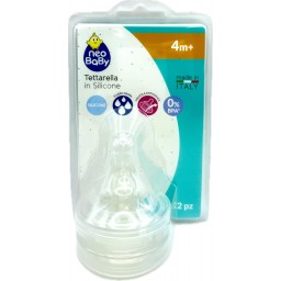 Neobaby 2 Tettarelle In Silicone Per Biberon - Foro Pappa - 4m+