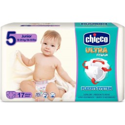 Chicco Pannolini Ultra Fit&fun Taglia 5 Junior 12-25kg - 17 Pezzi