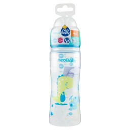 Neobaby Biberon In Plastica Collo Largo - 330ml - 4m+ - Dino Blu