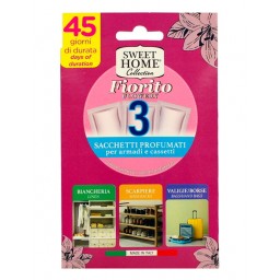 Sweet Home 3 Sacchetti Profumati Per Armadi E Cassetti 45gg - Fiorito