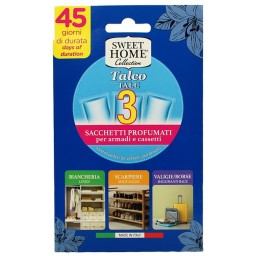 Sweet Home 3 Sacchetti Profumati Per Armadi E Cassetti 45gg - Talco