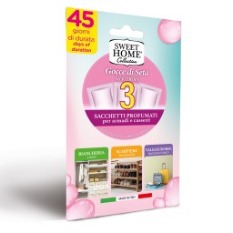 Sweet Home 3 Sacchetti Profumati Per Armadi E Cassetti 45gg - Gocce Di Seta