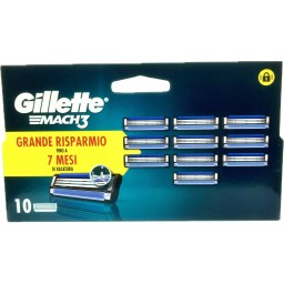 Gillette Mach3 10 Testine Ricambio Per Rasoio Mach3