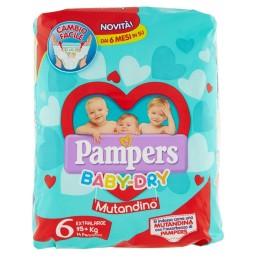 Pampers Baby Dry Mutandino - Taglia 6 Extra Large Xl 15+kg - 14 Pezzi