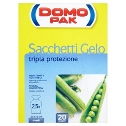 Domopak 20 Sacchi Gelo Medi - 20x30cm - Per Frigo O Congelatore