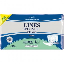 Lines Specialist Classic Unisex 30pz Super Taglia L - Pannoloni Mutandina