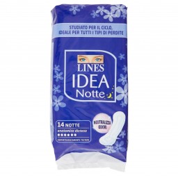 Lines Idea Assorbenti Notte Extralungo - 14 Pezzi - Ipoallergenico