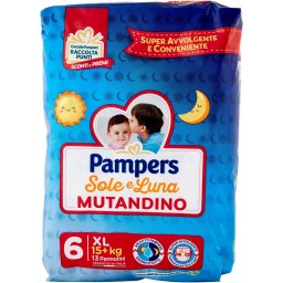 Pampers Sole E Luna Mutandino 13 Pannolini Taglia 6 Xl Extra Large 15+ Kg