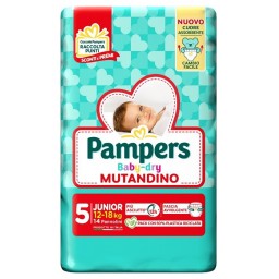 Pampers Baby Dry Mutandino - Taglia 5 Junior 12-18kg - 14 Pezzi