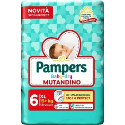Pampers Baby Dry Mutandino - Taglia 6 Extra Large Xl 15+kg - 14 Pezzi