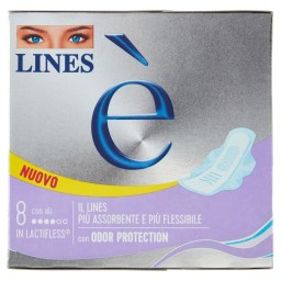 Lines E' Assorbenti In Lactifless - 8 Pezzi - Anatomico Con Ali