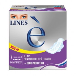 Lines E' Assorbenti In Lactifless - 7 Pezzi - Lungo Notte Con Ali