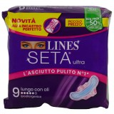 Lines Seta Ultra Assorbenti - 9 Pezzi - Lungo Con Ali