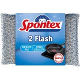 Spontex Flash Panni Abrasivi - 2 Pezzi - Per Superfici E Stoviglie