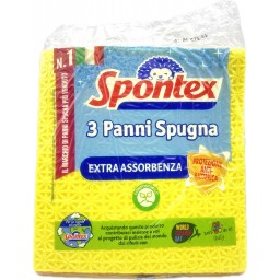 Spontex Panni Spugna - 17x21cm - 3 Pezzi - Extra Durata Spessore Assorbenza