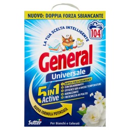 General Detersivo Lavatrice In Polvere 104 Misurini 4.68kg - 5in1 Universale