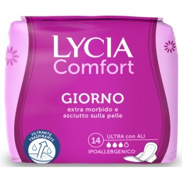 Lycia Assorbenti Ultra Maxi Comfort - 14 Pezzi - Anatomico Con Ali
