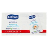 Mantovani Sapone Neutro Classico Con Latte Di Riso - 3 Saponette Da 90g