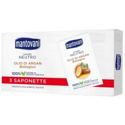 Mantovani Sapone Neutro Con Oli Di Argan Biologico - 3 Saponette Da 90g