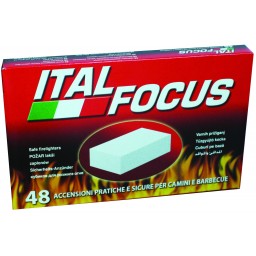 Italfocus 48 Tavolette Accendifuoco - Per Camini E Barbecue - Bbq