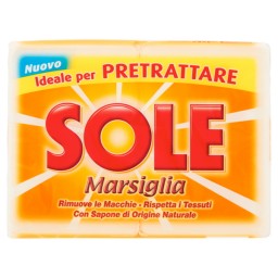 Sole Sapone Da Bucato - 2 Pezzi - 500g - Marsiglia - Bianco