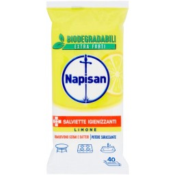 Napisan Salviettine Igienizzanti - 40 Pezzi - Limone - Germi E Batteri