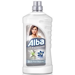 Alba Pavimenti Detergente Liquido - 1 Litro - Iris E Fiori Bianchi