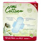 Emi Cotton Assorbenti Ultra In Cotone - 12 Pezzi - Con Ali