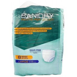 Sanidry Pannoloni Mutandina Per Incontinenti - 8 Pezzi - Taglia L Large