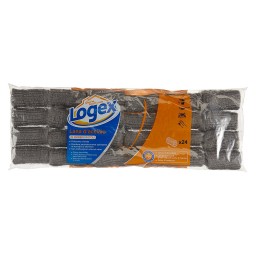 Logex Lana Di Acciaio In Tamponi 24 Pezzi - Fibra Abrasiva