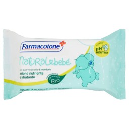 Farmacotone Natural Bebe' 72 Salviette Detergenti Aloe Vera E Olio Mandorla