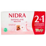 Nidra Sapone Solido - 3 Pezzi Da 90 Grammi - Delicato - Latte Di Mandorla