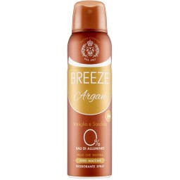Breeze Deodorante Spray - 150ml - Argan - Vaniglia E Sandalo - Zero Macchie