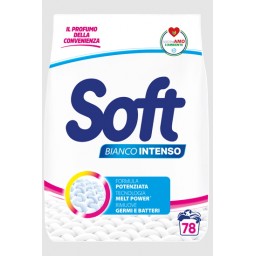 Soft Detersivo Lavatrice In Polvere Busta 78 Misurini 3.9kg - Bianco Splend.