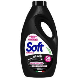 Soft Detersivo Lavatrice Liquido 50 Lavaggi - 2250ml - Total Black