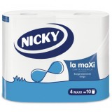 Nicky La Maxi Carta Igienica Lunghissima Durata - 4 Rotoloni Da 500 Strappi