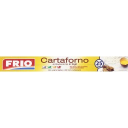 Frio Carta Forno 25 Fogli 33x38cm - Pretagliati Per Adattarsi Alle Teglie
