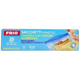Frio 15 Sacchetti Ermetici Chiusura Cursore Scorrevole 21x15cm - Piccoli