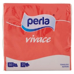 Perla 50 Tovaglioli Ovattati Doppio Velo 33x33cm - Rossi