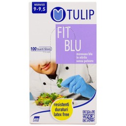 Tulip 100 Guanti Monouso In Nitrile Blu Non Talcati - Taglia Xl Extra Grande