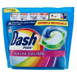 Dash Pods Detersivo Lavatrice In Caps - 44 Pezzi - Colore