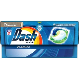Dash Pods Detersivo Lavatrice In Caps - 31 Pezzi - Classico