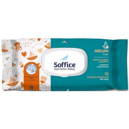 Soffice Salviettine Imbevute - 72 Pezzi - Apertura Pop-up - Argan