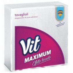 Vit Maximum Tovaglioli Doppio Velo 38x38cm - 32 Pezzi - Effetto Tessuto