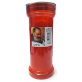 Lumino - Cero Votivo - Alto 19cm - Diametro 8.5cm - 342g - Rosso - San Pio