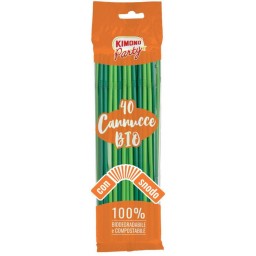 Kimono Cannucce Con Snodo - 40 Pezzi - Bio - Biodegradabile E Compostabile