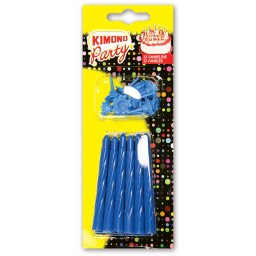 Kimono Candeline Compleanno Per Torta - 12 Pezzi - Azzurro